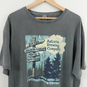 Astoria Brewing‎ Company T-Shirt XL Gray Graphic Beer Pub Tee Made in USA